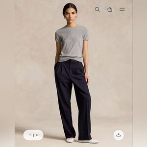 Vintage Ralph Lauren Women's Black Wide-Leg Pants